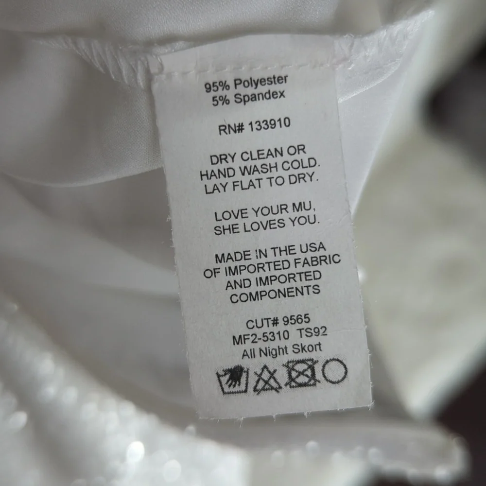 Show Me Your Mumu All Night Skort Skirt Women's XS White Sequins TOWER SHELF 2